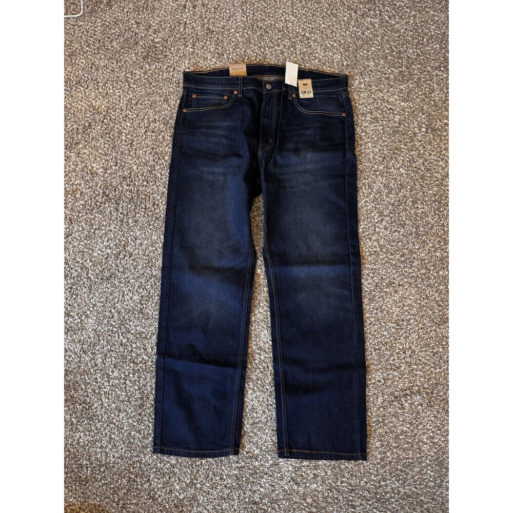 Levi's 505 Regular Straight Leg Jeans Dark Wash 38x32 New With Tags